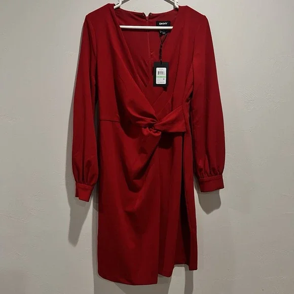 dkny burgundy dress Sweetheart Floral Dress main image 1